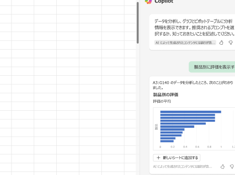 Excel の新機能 Copilot を使ったアンケート分析 8 Excel の新機能 Copilot を使ったアンケート分析