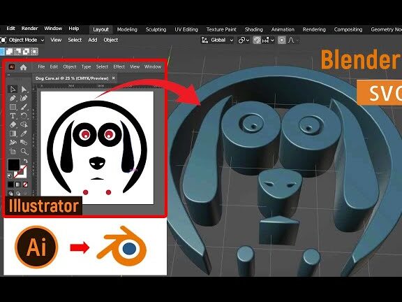 BlenderでSVGインポート後のトポロジー崩壊をIllustratorで解決！